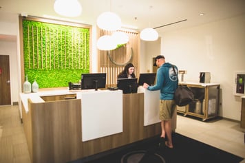 reception area biophilic design 