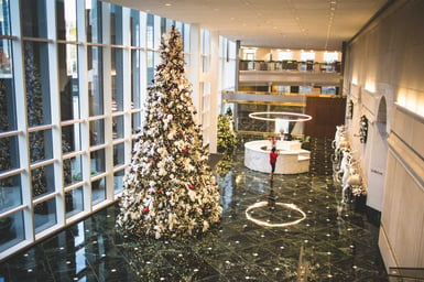 Holiday christmas tree in a hotel 