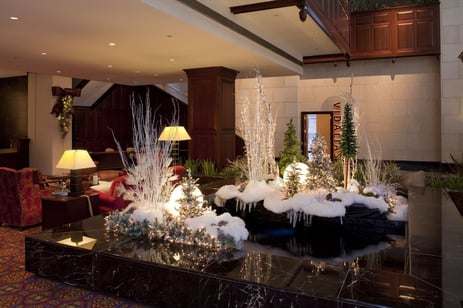 Christmas decorated lounge