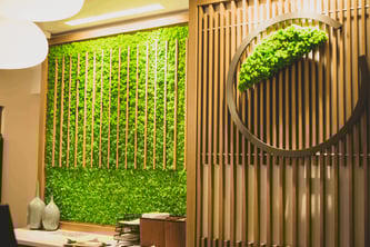 Plant living wall in the AH hotel reception done by Natura