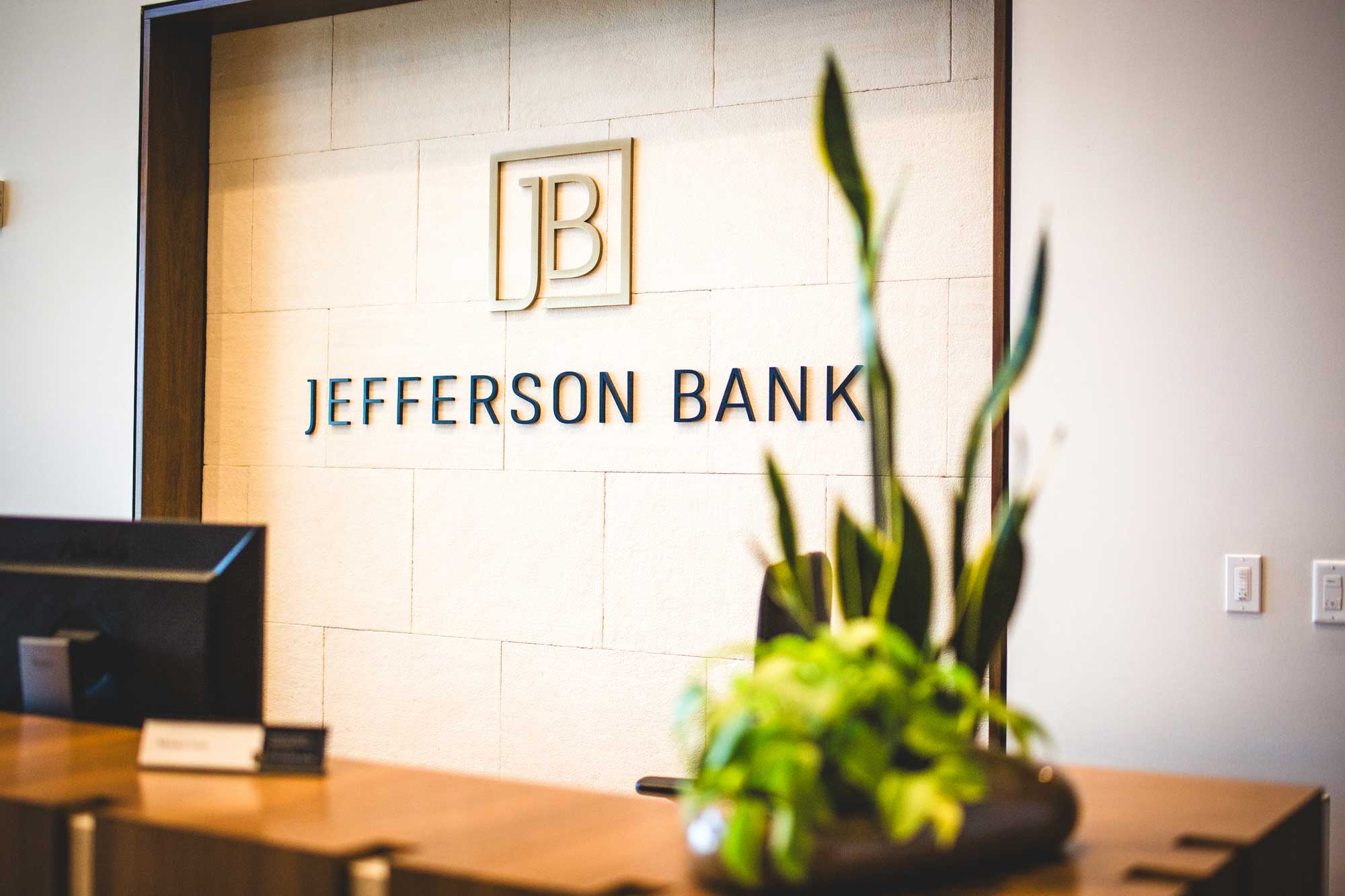 Jefferson Bank Logo with plant